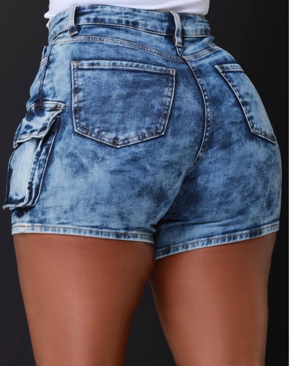 High Rise Cargo Shorts