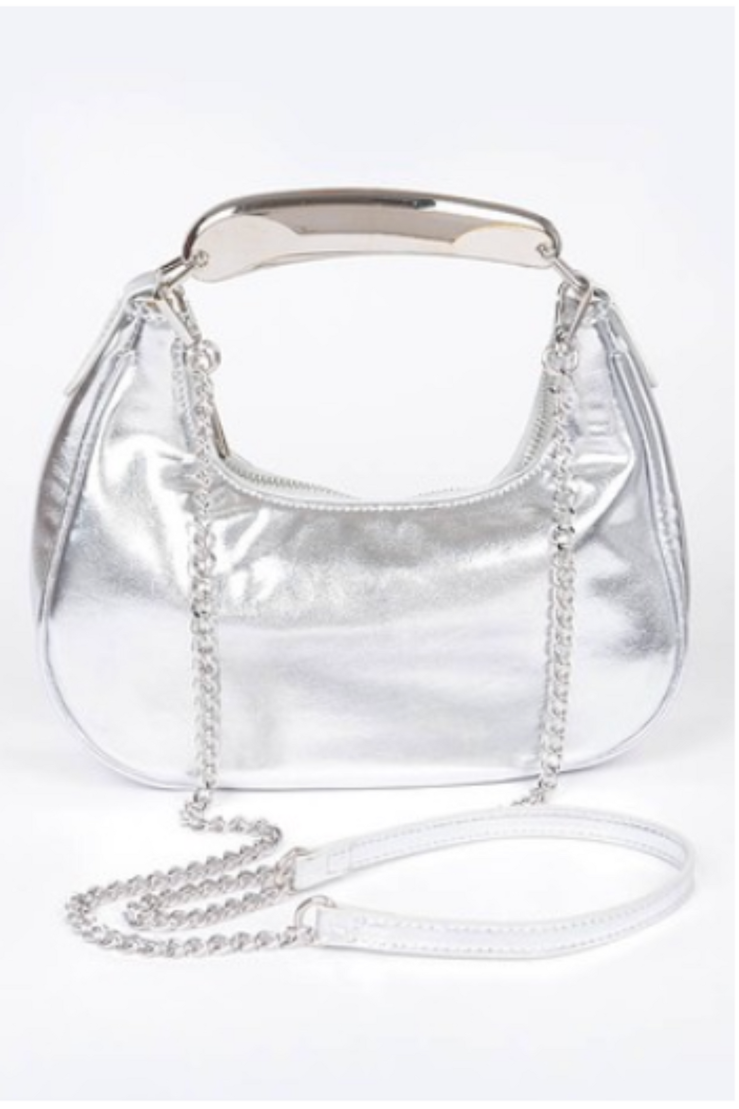 Metallic Faux Leathern Hand Bag