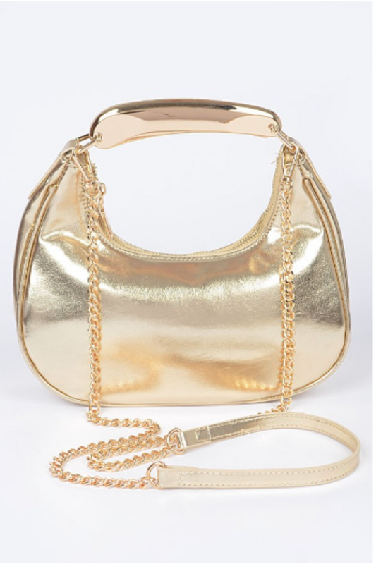 Metallic Faux Leathern Hand Bag